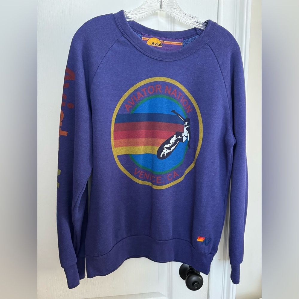 Aviator Nation Purple Venice Surfer Sweatshirt